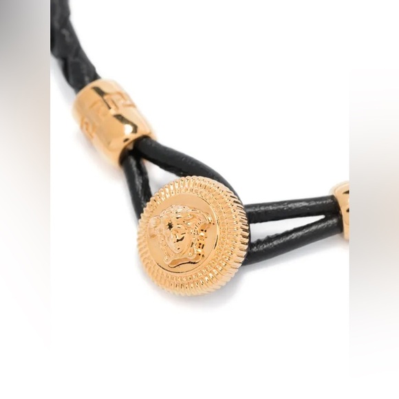 Versace Medusa Biggie Braided Leather Bracelet! - Picture 3 of 3